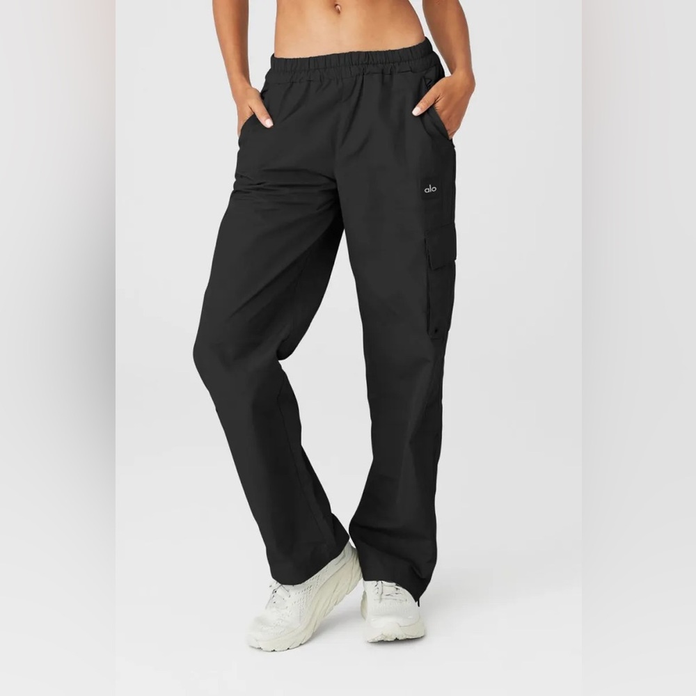 ALO Yoga Black Track Pants with Cargo Pocket